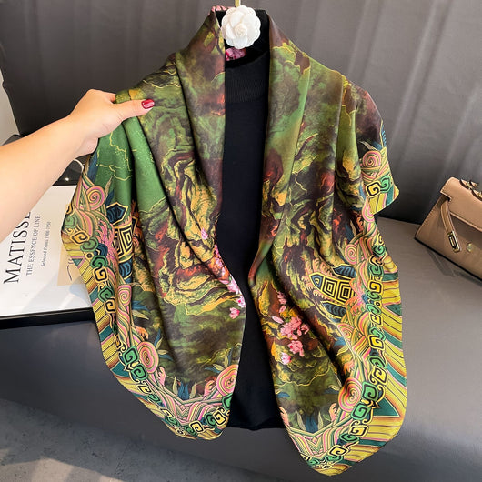 Pañuelo de Seda Estampado Exótico Multiusos - Image 15