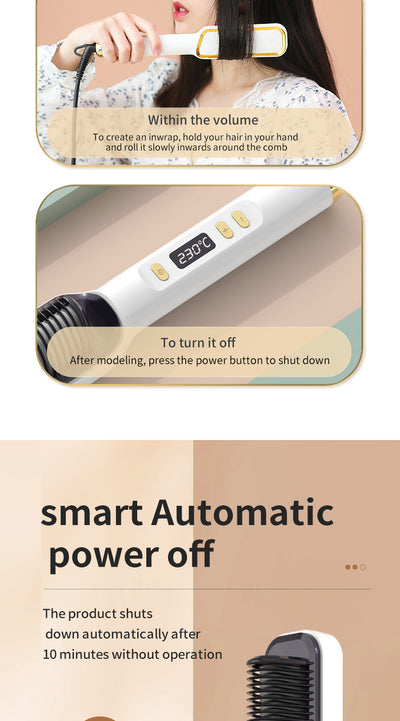 Two white and gold electric hot combs, one larger with a textured panel and one smaller with a digital temperature display. - Image 10