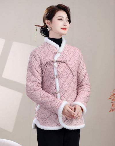 Chaqueta de Algodón Estilo Oriental con Cierre Diagonal e Impreso Floral - Image 19