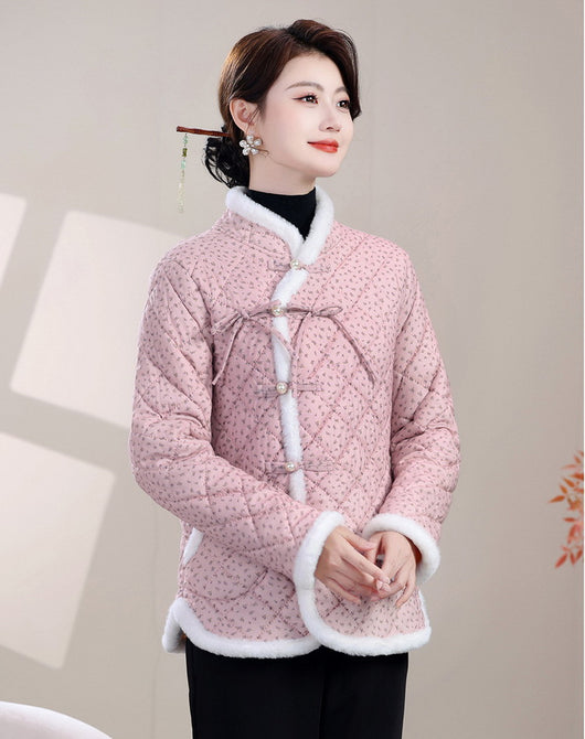 Chaqueta de Algodón Estilo Oriental con Cierre Diagonal e Impreso Floral - Image 19