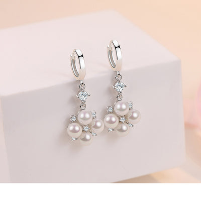 Aretes Largos con Perlas y Cristales Brillantes - Image 11