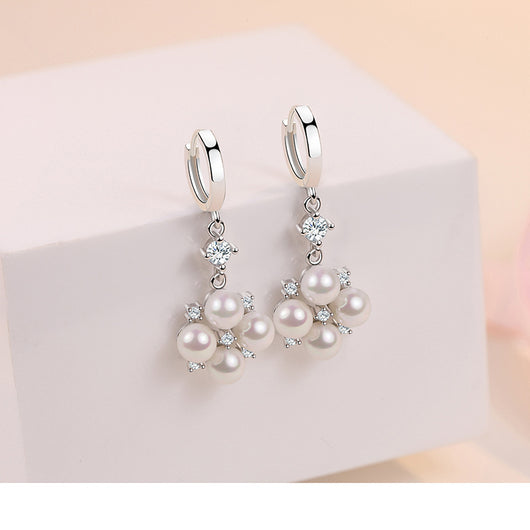 Aretes Largos con Perlas y Cristales Brillantes - Image 11