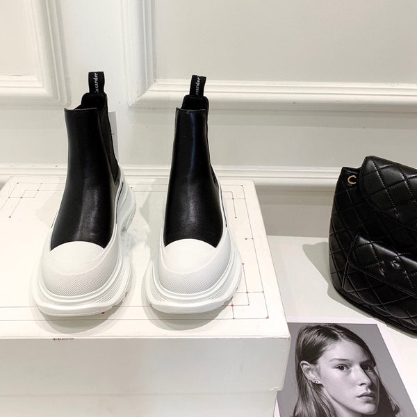 Botines Casuales de Cuero para Mujer - Estilo Versátil y Tendencia - Image 6