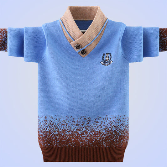 Suéter Pullover Infantil de Algodón con Cuello Tipo Fold - Image 2