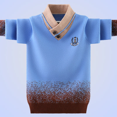 Suéter Pullover Infantil de Algodón con Cuello Tipo Fold - Image 2