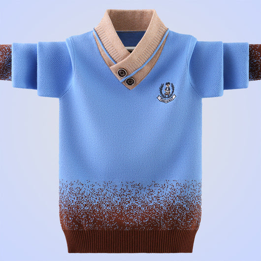 Suéter Pullover Infantil de Algodón con Cuello Tipo Fold - Image 2