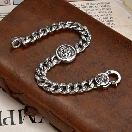 Pulsera Escamas de Dragón Plata 925 Estilo Chino Contemporáneo