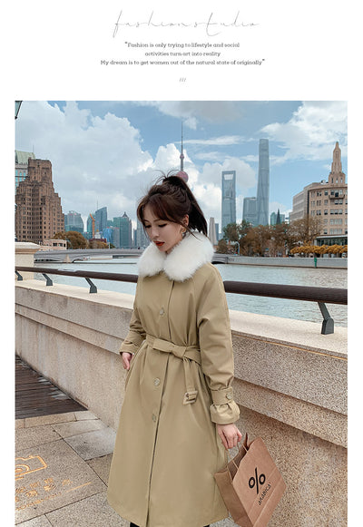 Chaqueta Abrigo Impermeable de Piel de Conejo y Algodón para Mujer - Image 9
