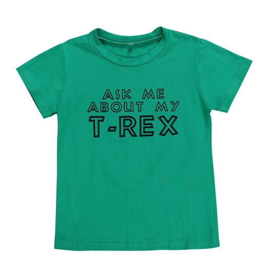 Playera de Algodón Infantil con Dinosaurio Cartoon Divertido y Máscara - Image 5