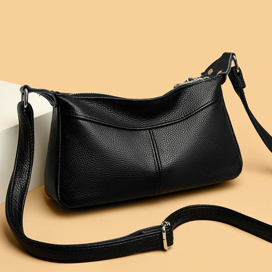 Bolsa Mensajera de Cuero Genuino con Múltiples Compartimentos para Mujer - Gran Capacidad Luna Nueva - Image 13