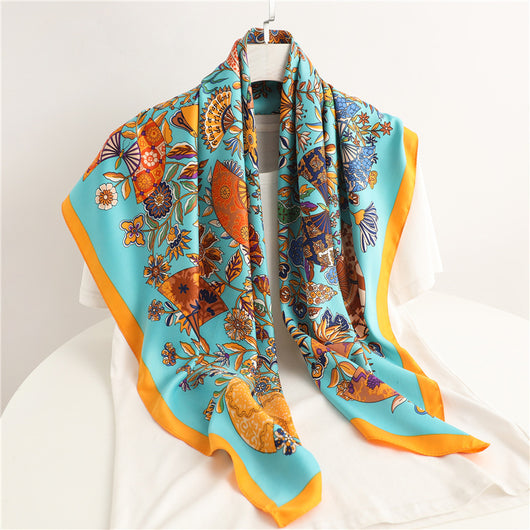 Pañuelo Cuadrado Retro Estampado para Mujer - Diseño Clásico - Image 2