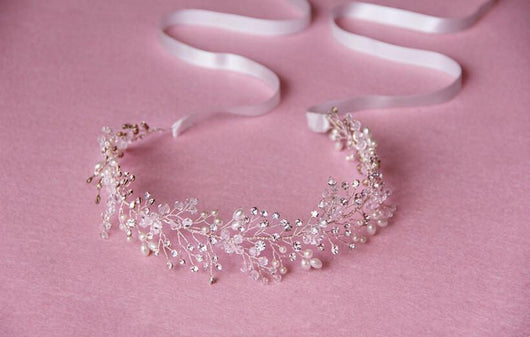 Accesorios para el Cabello Nupcial de Oro y Plata con Cristales Hechos a Mano - Image 6
