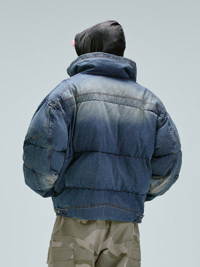 Chaqueta Acolchada de Algodón con Efecto Vintage Desgastado - Image 10