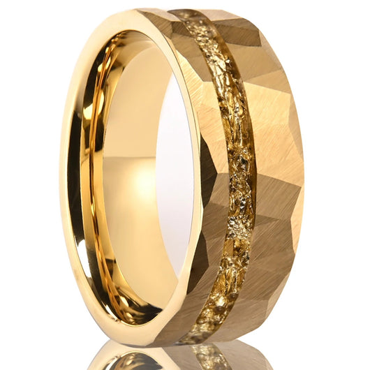Anillo de Tungsteno con Incrustación de Oro Laminado - Estilo Europeo Moderno - Image 3