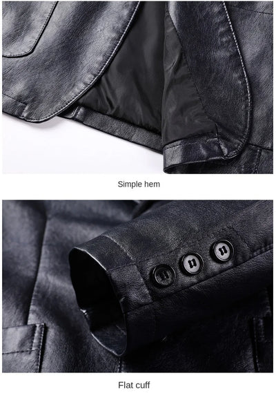 Chaqueta de Cuero PU Casual para Hombre Joven y Adulto - Image 17