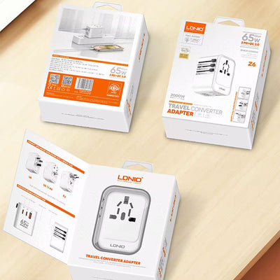 Cargador Rápido GaN 65W con Adaptador de Viaje Internacional - Image 4