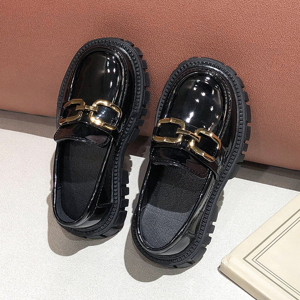 Zapatos Infantiles Formales Estilo Inglés con Suela Gruesa
