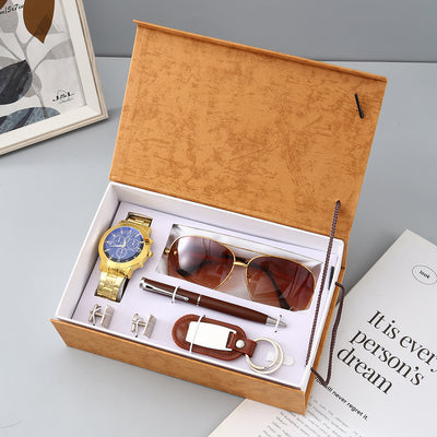 Set de Regalo Ejecutivo para Hombre: Reloj Cuarzo, Gafas de Sol, Bolígrafo y Llavero - Image 6