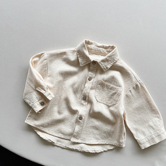 Abrigo Camisa de Algodón Manga Larga para Niños - Image 4