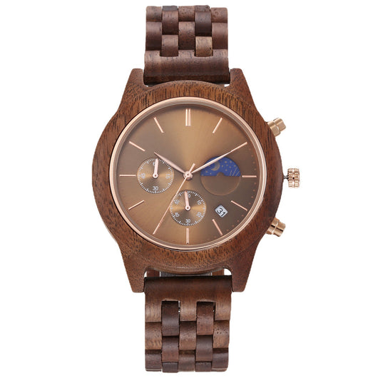 Reloj de Cuarzo para Hombre con Correa de Madera Natural - Image 2