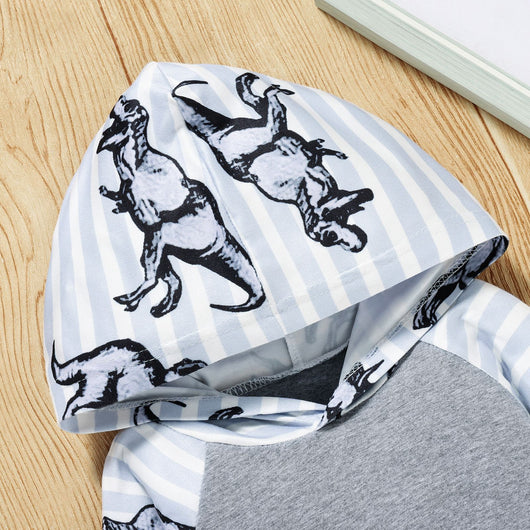 Conjunto de Pijama Infantil con Estampado de Dinosaurios y Capucha - Image 7