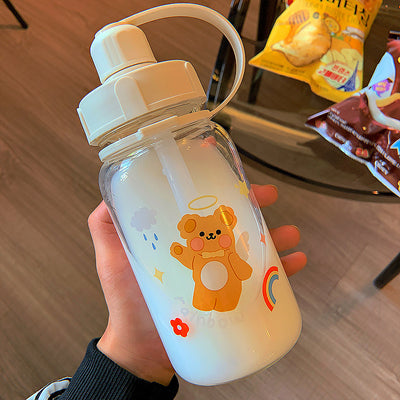 Vaso Térmico de Cristal Transparente Estilo Coreano con Diseño Cute para Estudiantes - Image 3