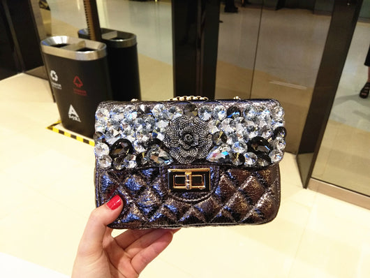 Bolso Clutch Diamond con Pedrería - Cartera de Mano y Crossbody - Image 13