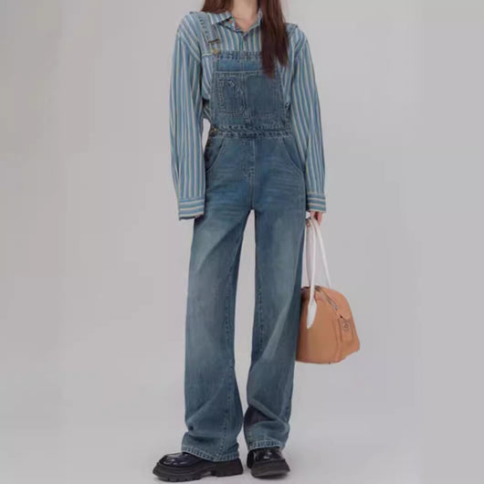 Camisa Vaquera Suelta con Tirantes Azules - Efecto Adelgazante - Image 3