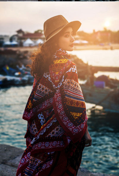 Pareo Bohemio Oversized con Protección Solar - Estilo Étnico - Image 14