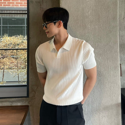Polo Slim Fit Rayas Verano Hombre - Corte Coreano Elegante - Image 7