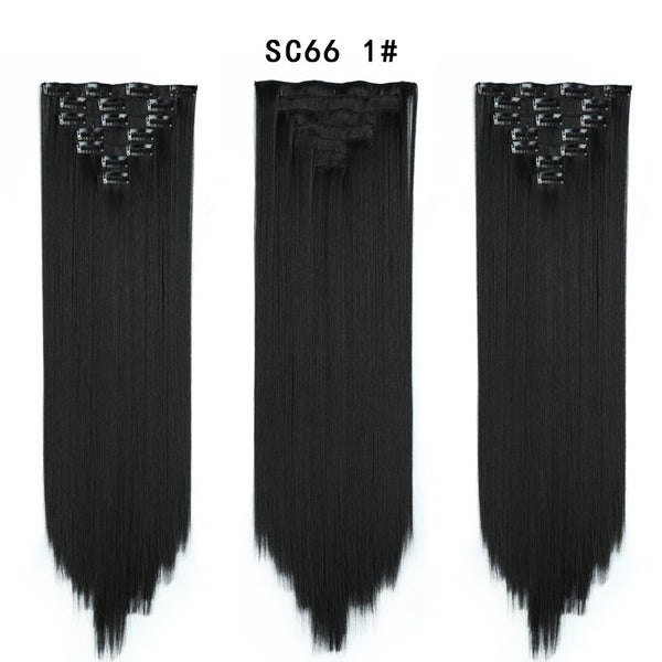 Set de Extensiones de Cabello con 16 Clips - Peluca de Fibra Sintética Premium - Image 5