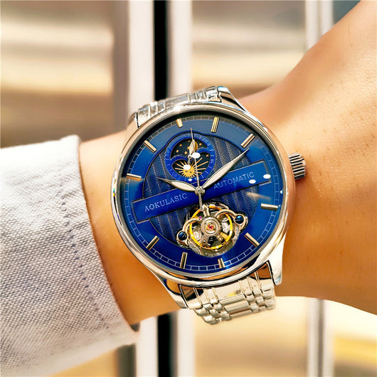 Reloj Mecánico Esqueleto Luminoso Resistente al Agua para Hombre - Image 8