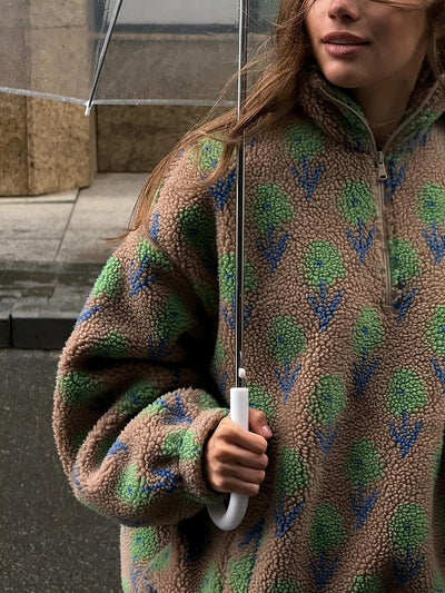 Sudadera con Capucha y Cierre Medio de Felpa Jacquard - Image 14
