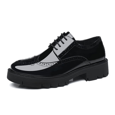 Zapatos de Cuero Casuales Estilo Británico con Tallado Brogue para Hombre - Image 5