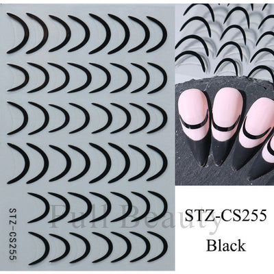 Pegatinas de Uñas Francesas con Líneas Metalizadas Bronce - Image 12