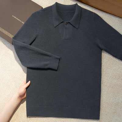Suéter Tejido Suelto con Solapa para Hombre - Estilo Casual Moderno - Image 6