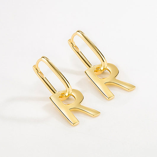 Aretes Letra R Plata 925 Estilo Fashion - Image 5