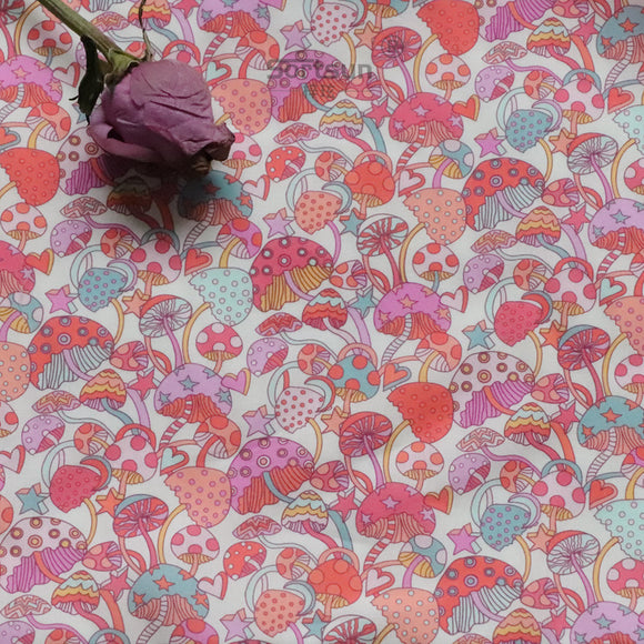 Vestido de Algodón para Bebé Niña con Estampado de Hongos Azules