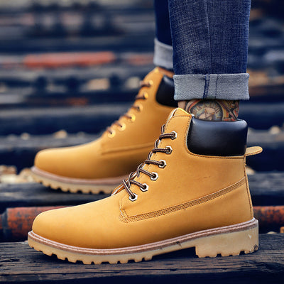 Botas Casuales Impermeables con Caña Alta y Cordones
