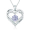Female 925 Plateado Twelve Birthstone Pendant Necklace Platinum June