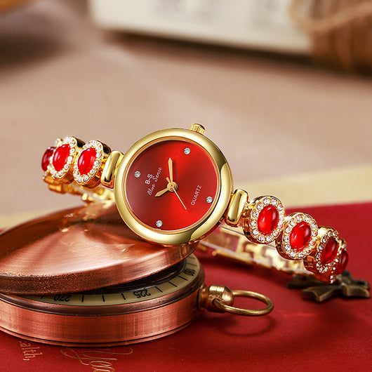 Reloj de Pulsera Elegante para Mujer con Dial Redondo y Diamantes - Image 31