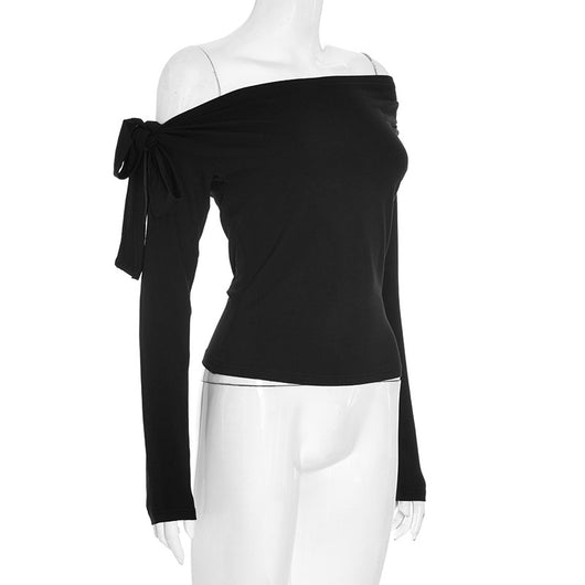 Playera Asimétrica con Nudo Torcido y Hombro Único - Image 23