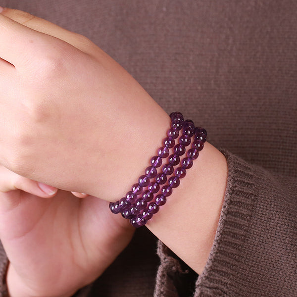 Pulsera de Amatista Uruguaya Tres Anillos