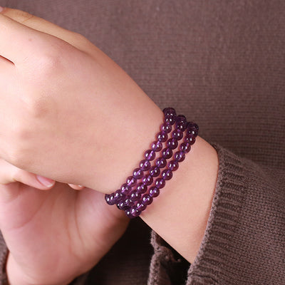 Pulsera de Amatista Uruguaya Tres Anillos