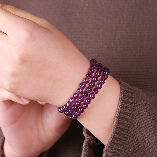 Pulsera de Amatista Uruguaya Tres Anillos