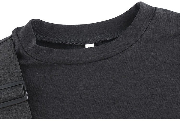 Blusa Corta para Mujer con Botones Triangulares Decorativos