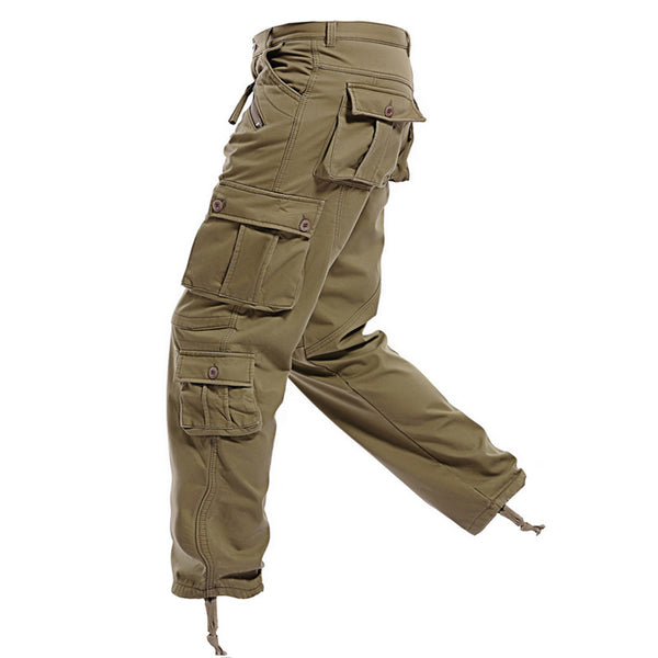 Pantalones de Trabajo Cálidos Talla Grande Forro Polar Grueso Ajuste Holgado