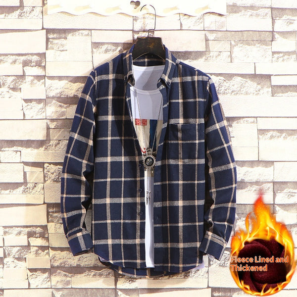 Camisa de Cuadros Casual para Hombre - Manga Larga Otoño Invierno