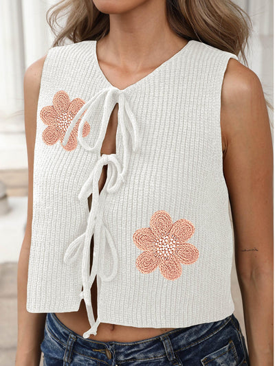 Chaleco Cardigan Mujer con Lazada y Encaje - Image 6
