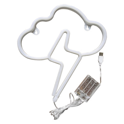 Lámpara Neon LED Nube con Rayo - Luz USB Recargable para Decoración - Image 5